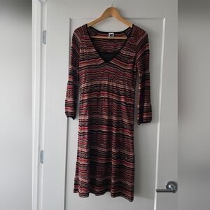Vintage MISSONI Multicolor V-Neck Dress